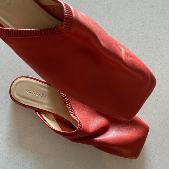 WANDLER Red Leather Mules - Picture 1 of 6
